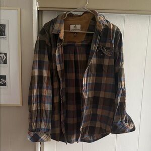 Legendary Whitetails Men's Plaid Button Down Shirt - Blue, Brown, Tan